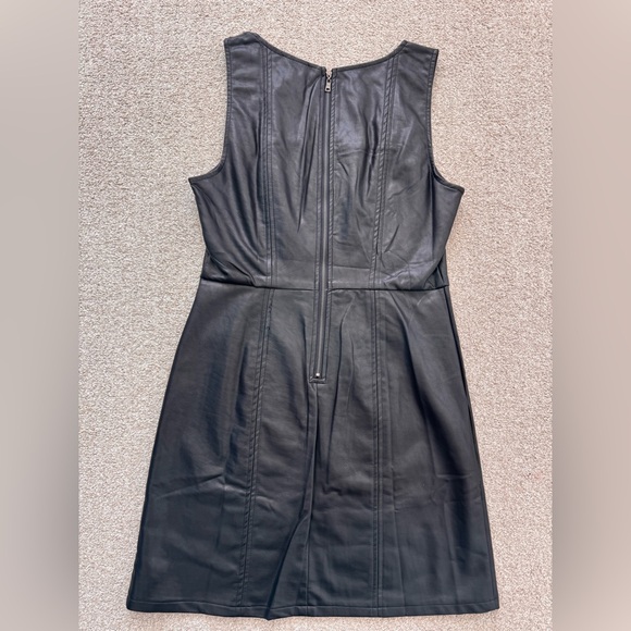 NWT Vici Sleek Black Faux Leather Mini Dress Women Size Medium - Picture 9 of 12